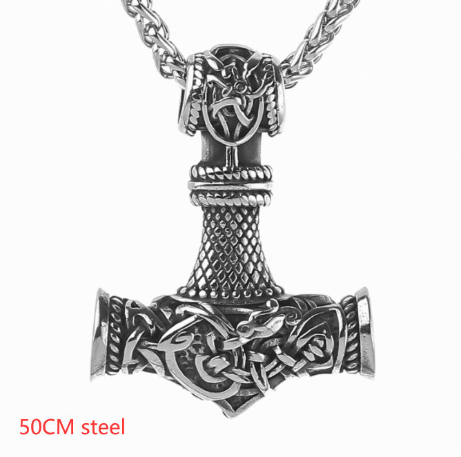 Pendentif en Forme de Marteau Rune Viking Nordique pour Homme