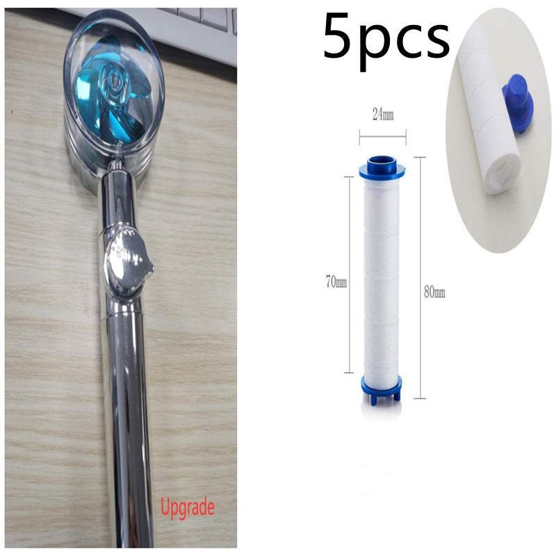 Douchette Turbo Propeller Économiseur d'Eau Haute Pression 360 Degrés avec Extension de Ventilateur