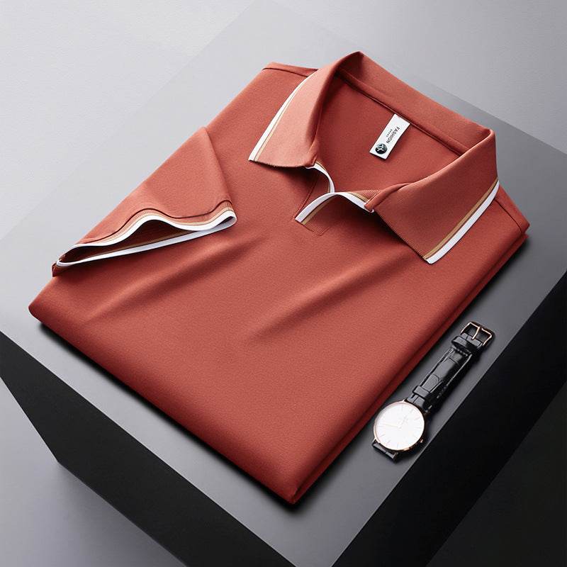 Polo en Soie de Murier à Manches Courtes pour Hommes - Allomarc.com