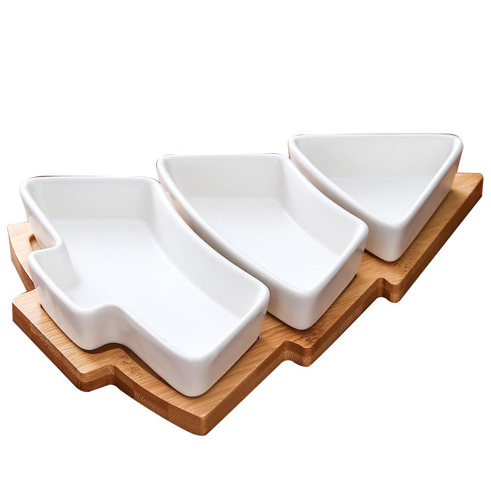 Assiette à Snacks en Céramique en Forme de Sapin de Noël