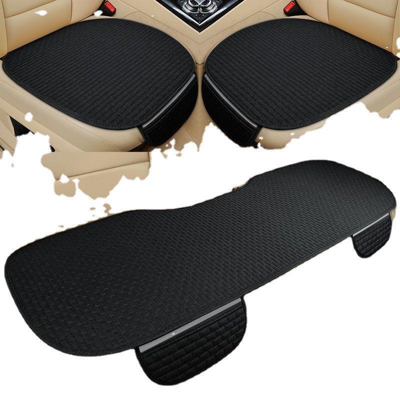 Coussin de Siège de Voiture en Lin - Ensemble Universel 3 Pièces pour Toutes les Saisons