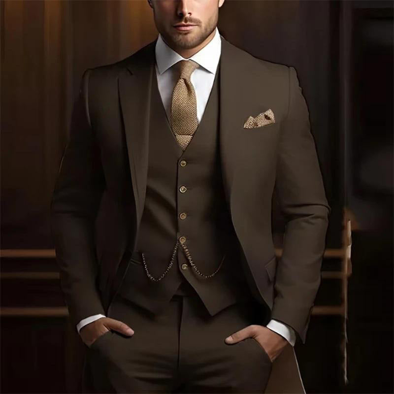 Costume Slim Trois Pièces Haut de Gamme pour Hommes