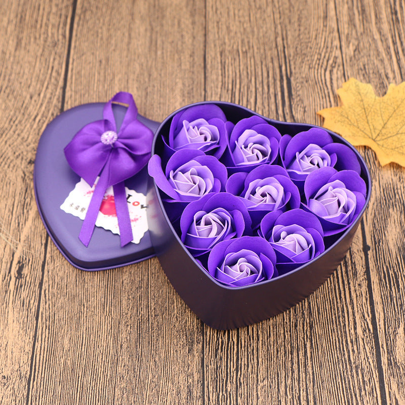 Boîte Cadeau Fleurs en Savon - Idée Cadeau pour la Saint-Valentin et la Fête des Mères