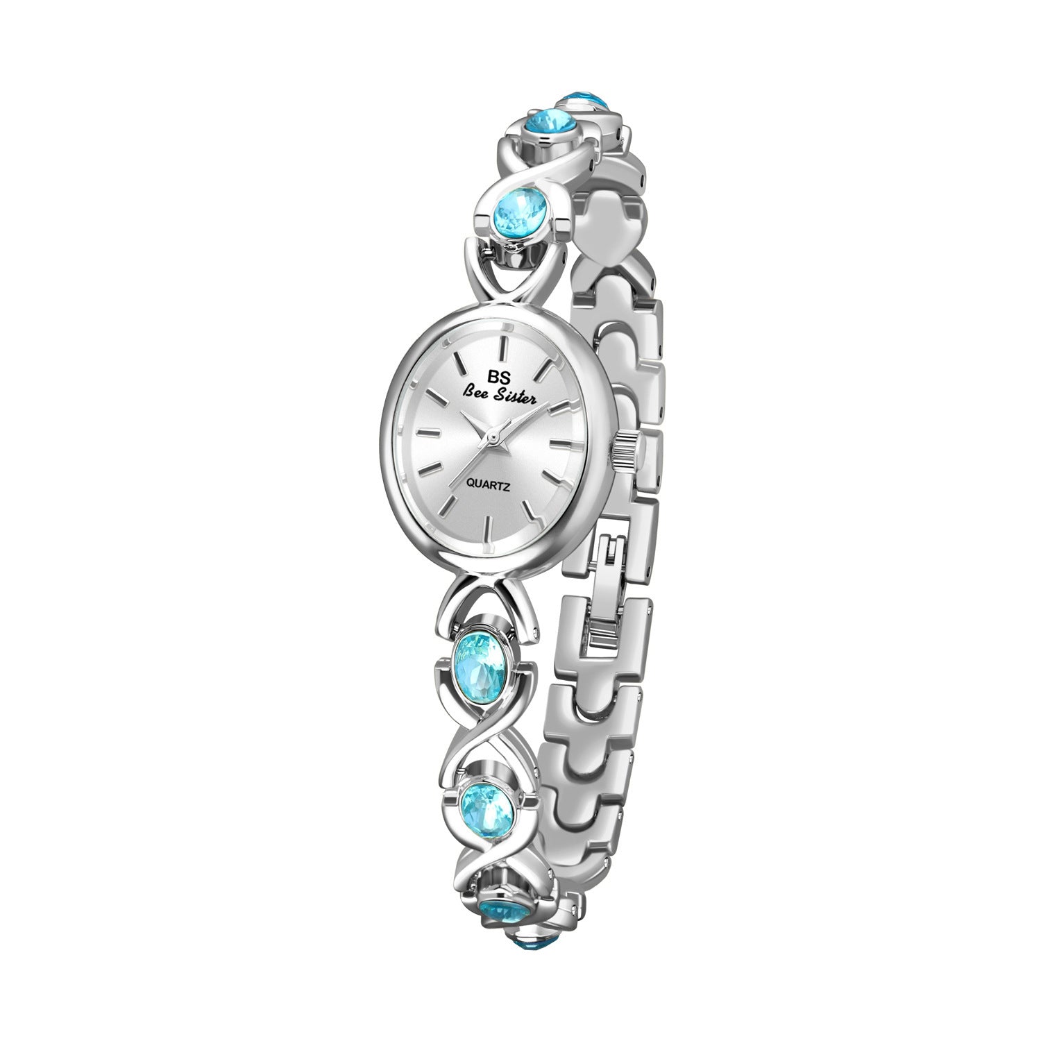 Montre de luxe légère Oval Ice Crushing Glacier Sapphire