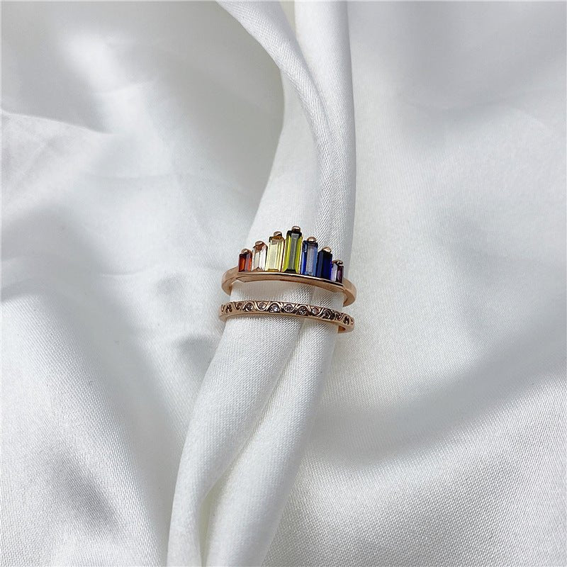 Bague Arc - en - Ciel en Micro Diamant - Allomarc.com