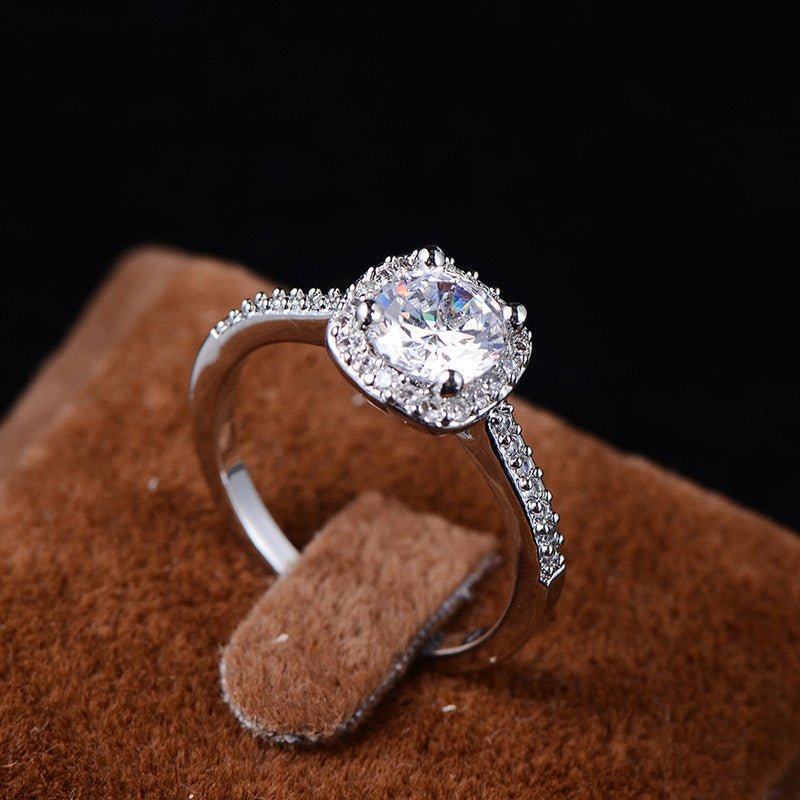 Bague de Mariage en Argent pour Femmes - Anneau Luxueux avec Zircon Cubique - Allomarc.com