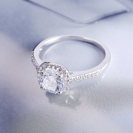 Bague de Mariage en Argent pour Femmes - Anneau Luxueux avec Zircon Cubique - Allomarc.com