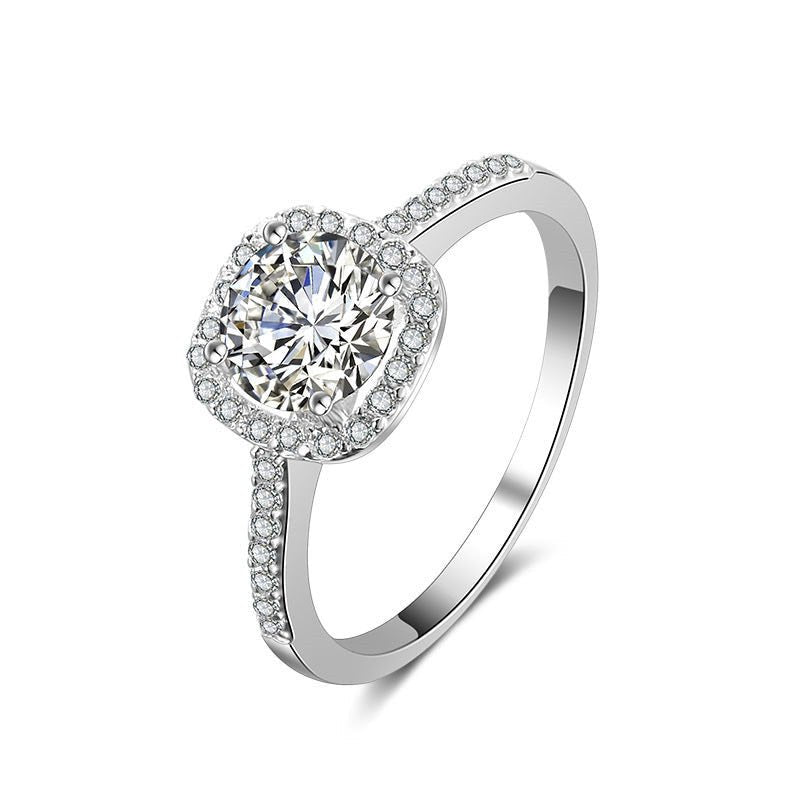 Bague de Mariage en Argent pour Femmes - Anneau Luxueux avec Zircon Cubique - Allomarc.com