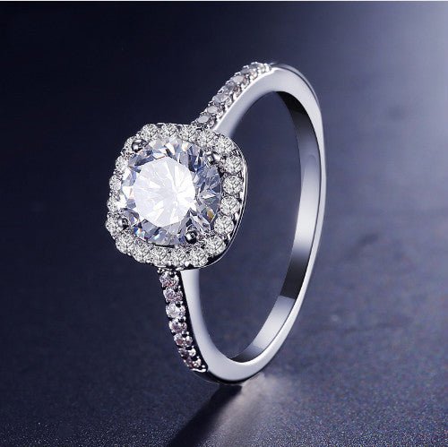 Bague de Mariage en Argent pour Femmes - Anneau Luxueux avec Zircon Cubique - Allomarc.com