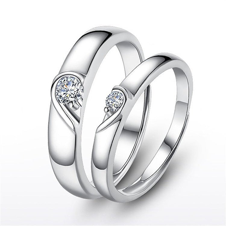 Bague de mariage en diamant en cœur pour couples - Bague d'engagement pour hommes et femmes - Allomarc.com
