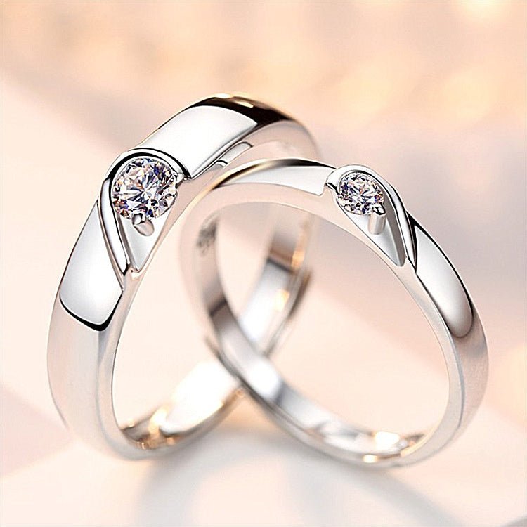 Bague de mariage en diamant en cœur pour couples - Bague d'engagement pour hommes et femmes - Allomarc.com