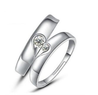 Bague de mariage en diamant en cœur pour couples - Bague d'engagement pour hommes et femmes - Allomarc.com