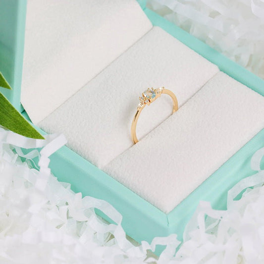 Bague en Argent S925 pour Femmes Couleur Bleu Ciel - Allomarc.com