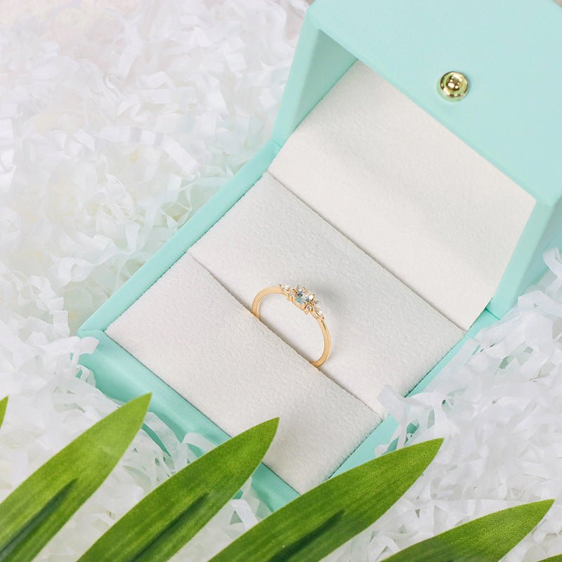 Bague en Argent S925 pour Femmes Couleur Bleu Ciel - Allomarc.com