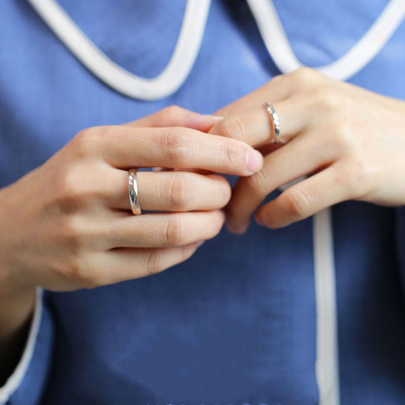 Bague en Argent Sterling pour Couples - Ensemble Masculin et Féminin - Allomarc.com