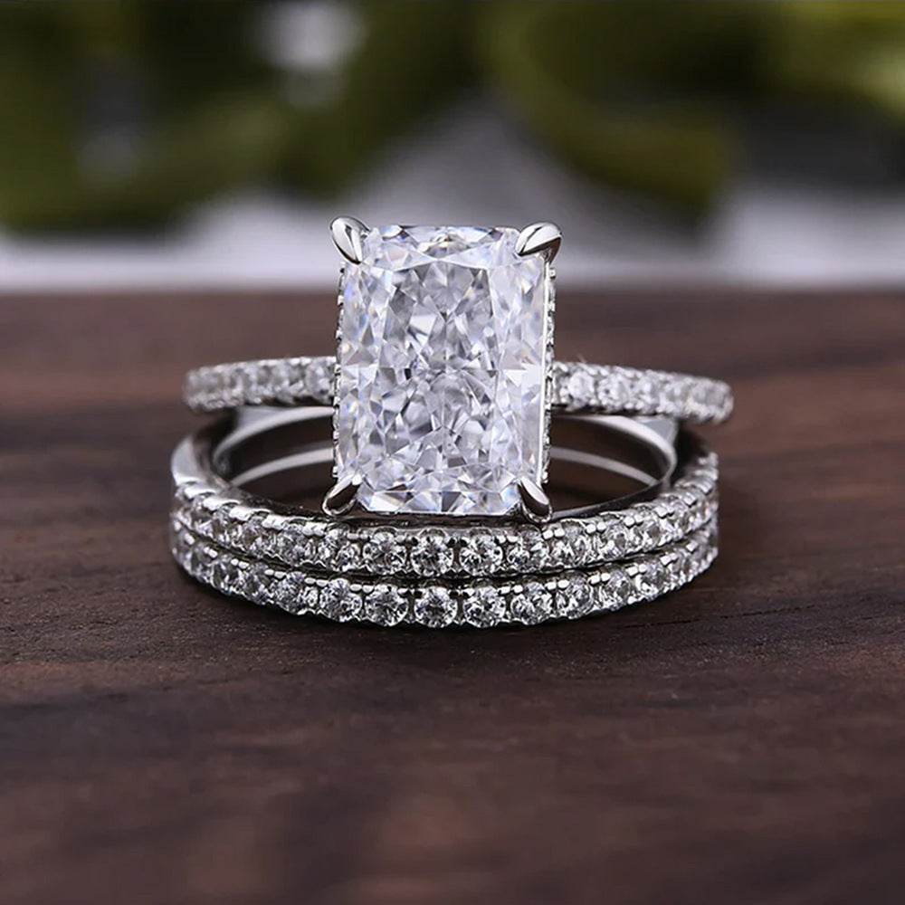 Bague en Argent Sterling S925 avec Zircon en Fleur Glacée - Allomarc.com