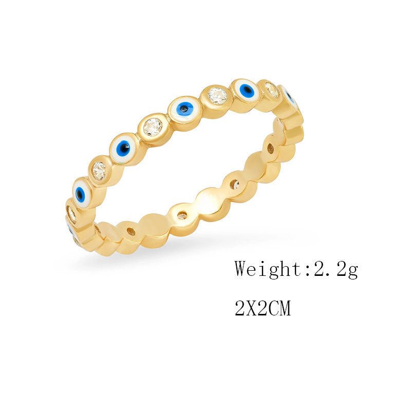 Bague en Huile Peinte avec Œil de Diable Plaqué Or - Allomarc.com