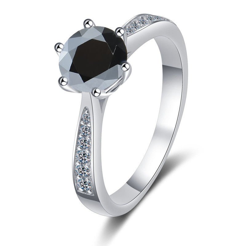 Bague en Moissanite Classique à Six Griffes en Argent S925 - Allomarc.com