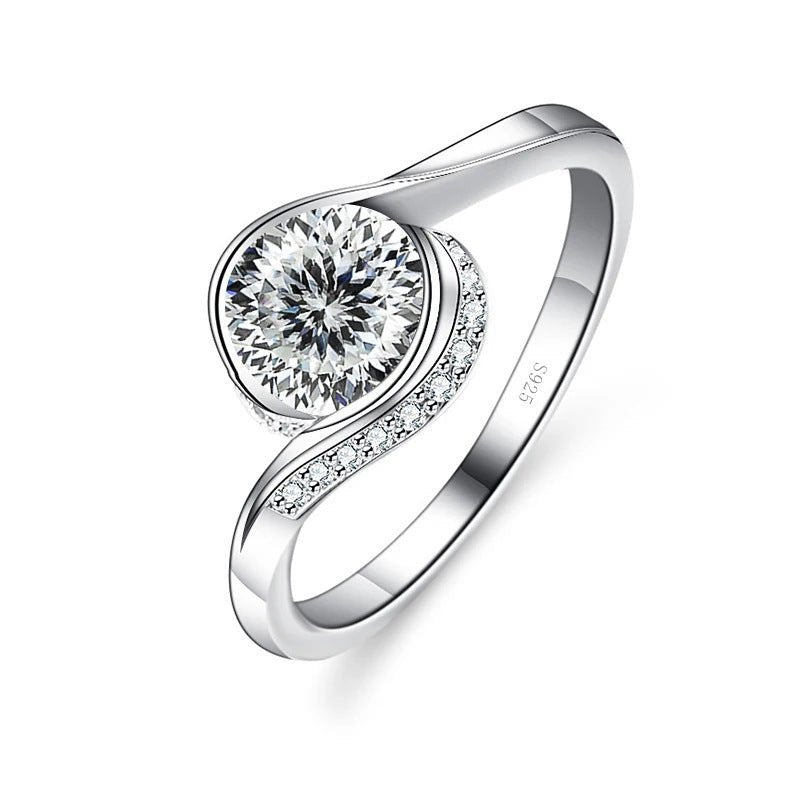 Bague en Moissanite S925 en Argent Sterling pour Femmes - Allomarc.com