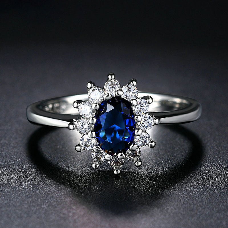 Bague Femme en Moissanite Bleu - Allomarc.com
