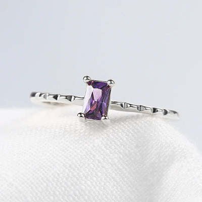 Bague Fine en Zircon Violet Incrusté pour Femmes - Allomarc.com