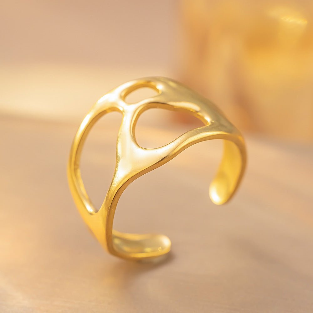 Bague Ouverte Ajustable en Acier Titane Retro - Élégance et Simplicité - Allomarc.com