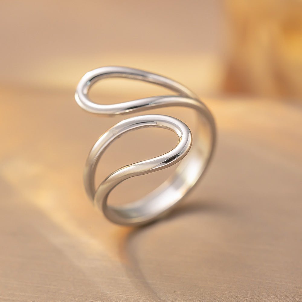Bague Ouverte Ajustable en Acier Titane Retro - Élégance et Simplicité - Allomarc.com