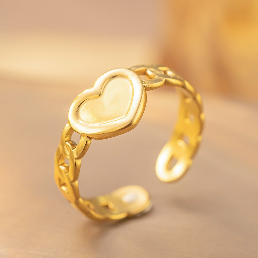 Bague Ouverte Ajustable en Acier Titane Retro - Élégance et Simplicité - Allomarc.com