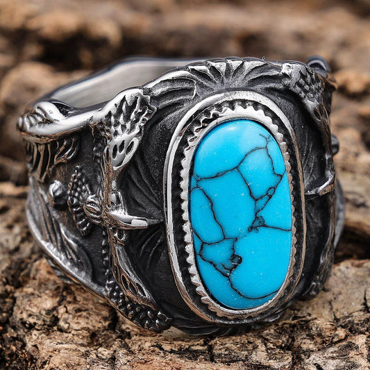 Bague Personnalisée en Turquoise Éagle - Allomarc.com