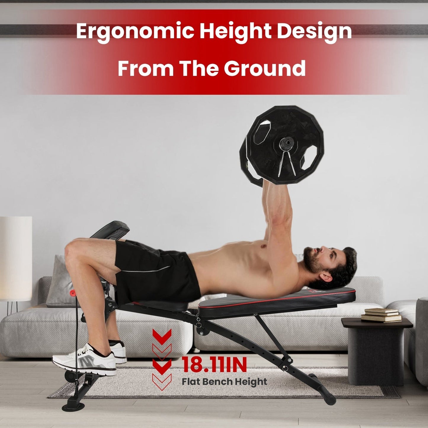 Banc de Musculation Ajustable avec Accessoires pour Gym à Domicile - Allomarc.com