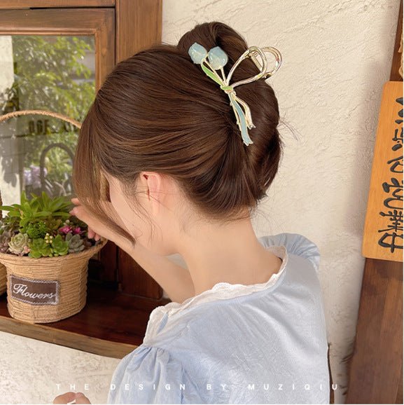 Barrettes Élégantes en Métal avec Design de Tulipe à Huile - Allomarc.com