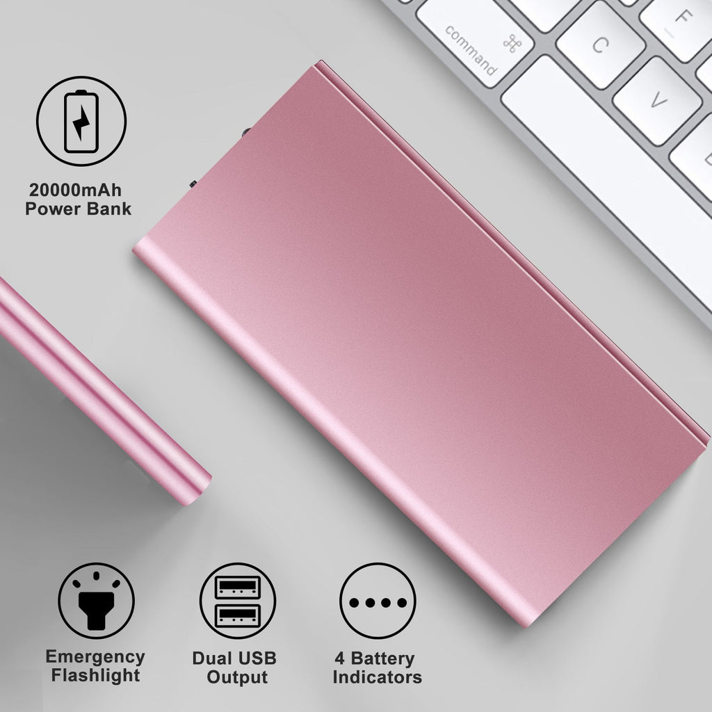 Batterie Externe Ultra - Fine 20000mAh avec Chargeur Double USB - Allomarc.com