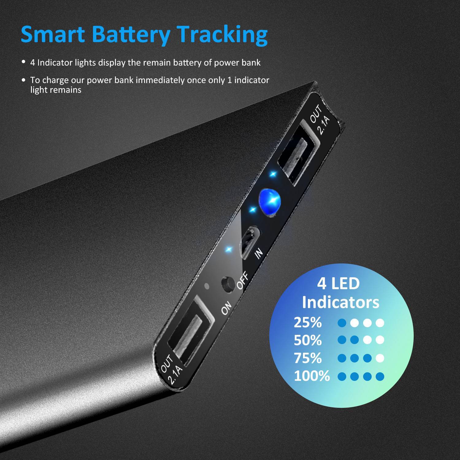 Batterie Externe Ultra - Fine 20000mAh avec Chargeur Double USB - Allomarc.com