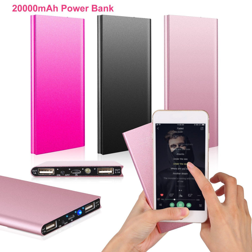Batterie Externe Ultra - Fine 20000mAh avec Chargeur Double USB - Allomarc.com