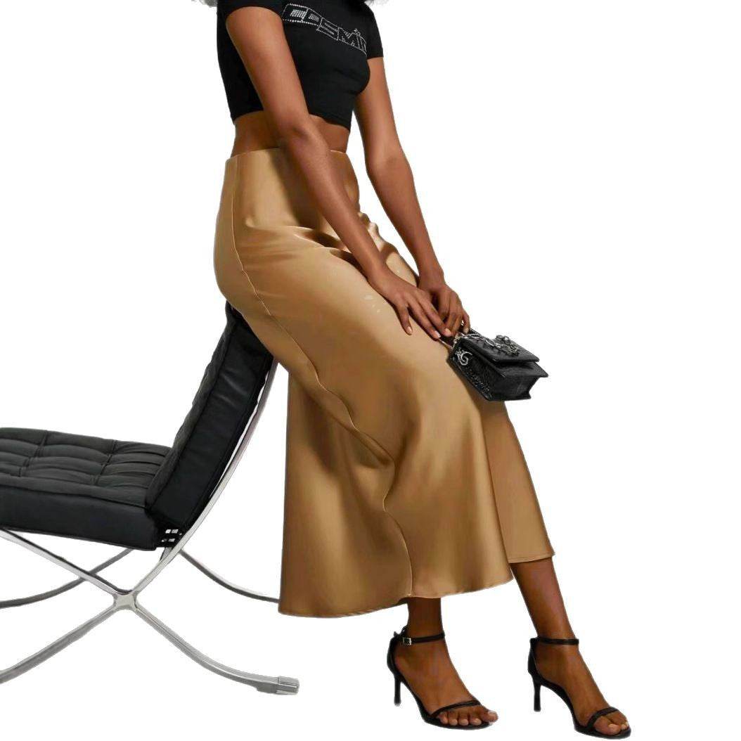 Jupe Satinée Ajustée Femme - Chic et Élégante - Allomarc.com