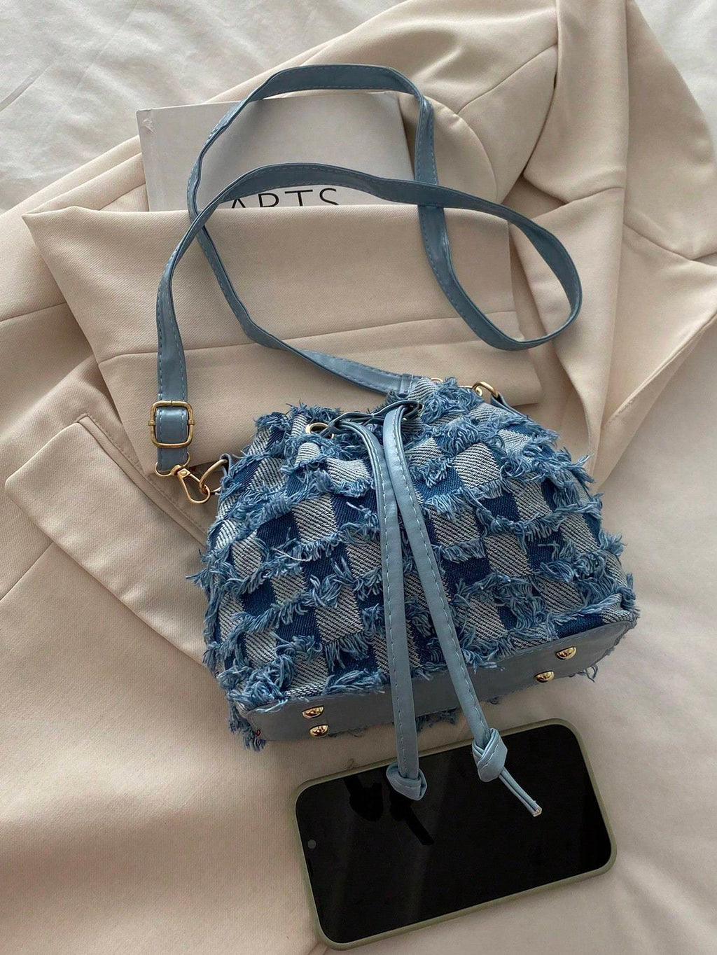 Sac à bandoulière mode grande capacité pour femme - Sac seau décontracté portable