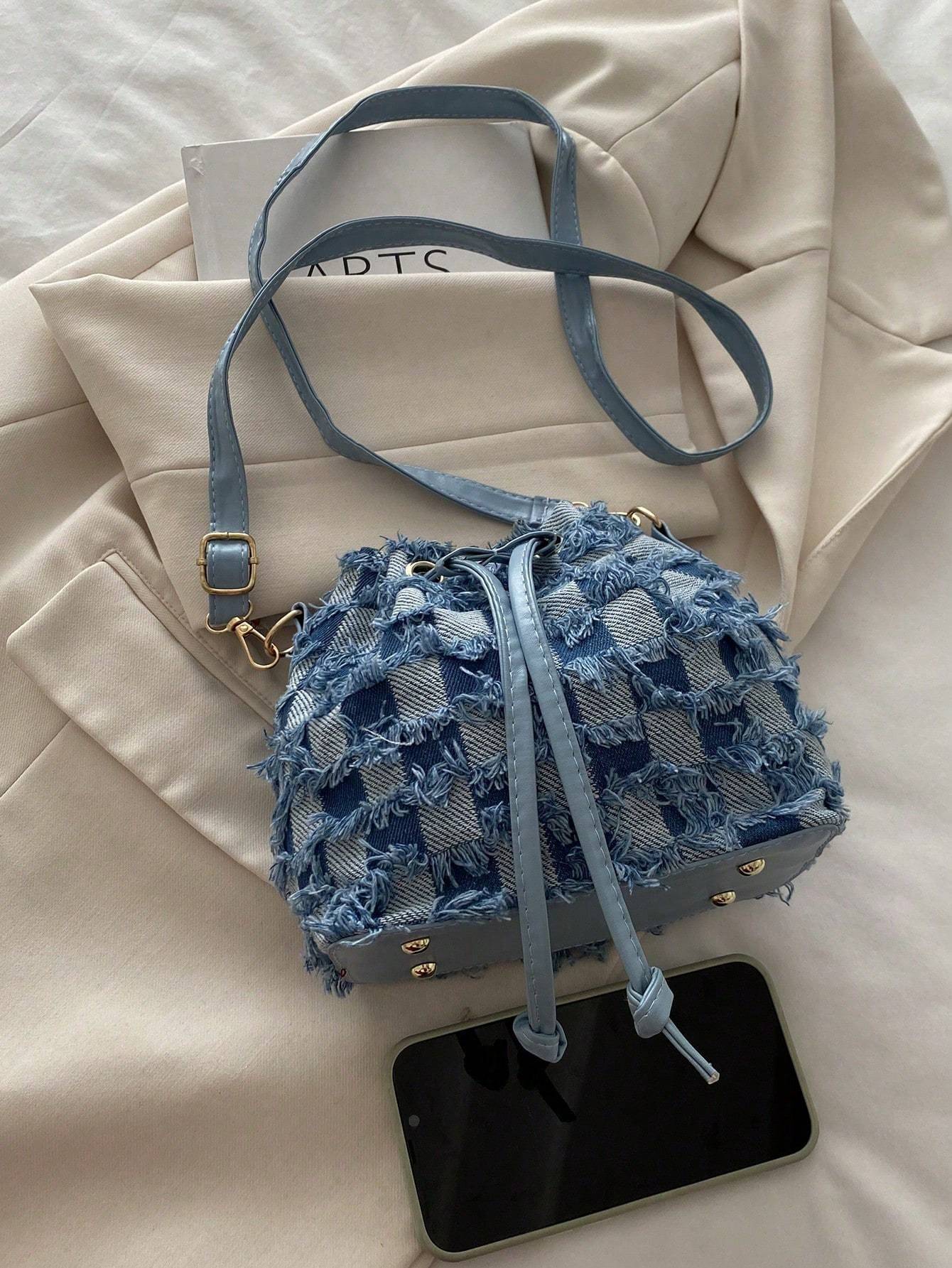 Sac à bandoulière mode grande capacité pour femme - Sac seau décontracté portable
