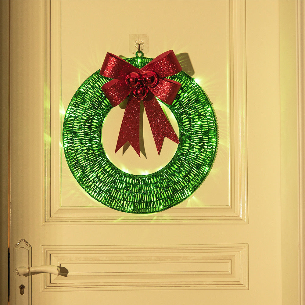 Guirlande de Noël 50CM avec Lumières LED Luminaires et Grand Nœud