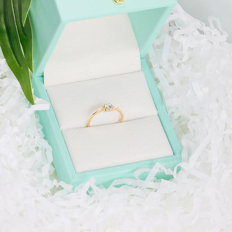Bague en Argent S925 pour Femmes Couleur Bleu Ciel