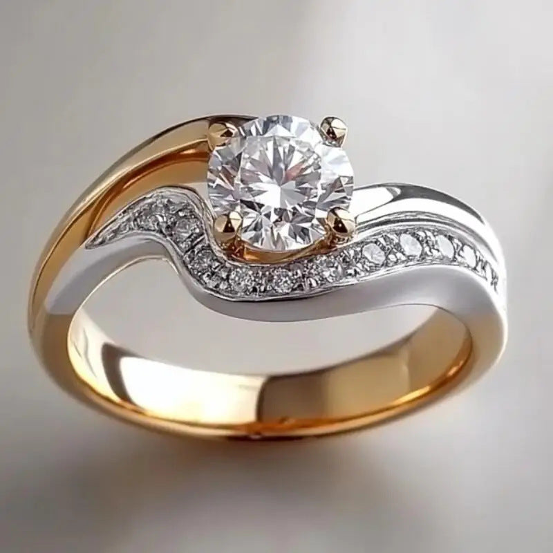 Bague Moissanite Élégante pour Femmes – Style Simple et All-match