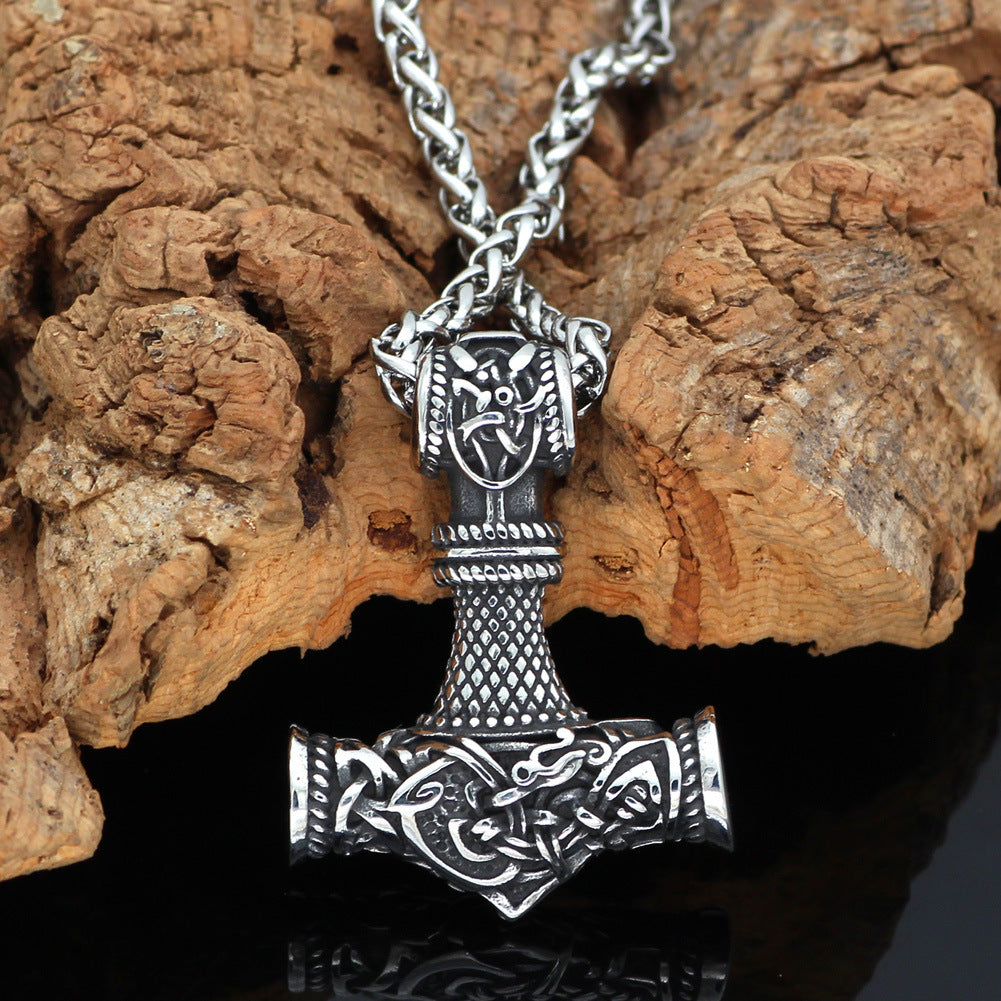 Pendentif en Forme de Marteau Rune Viking Nordique pour Homme