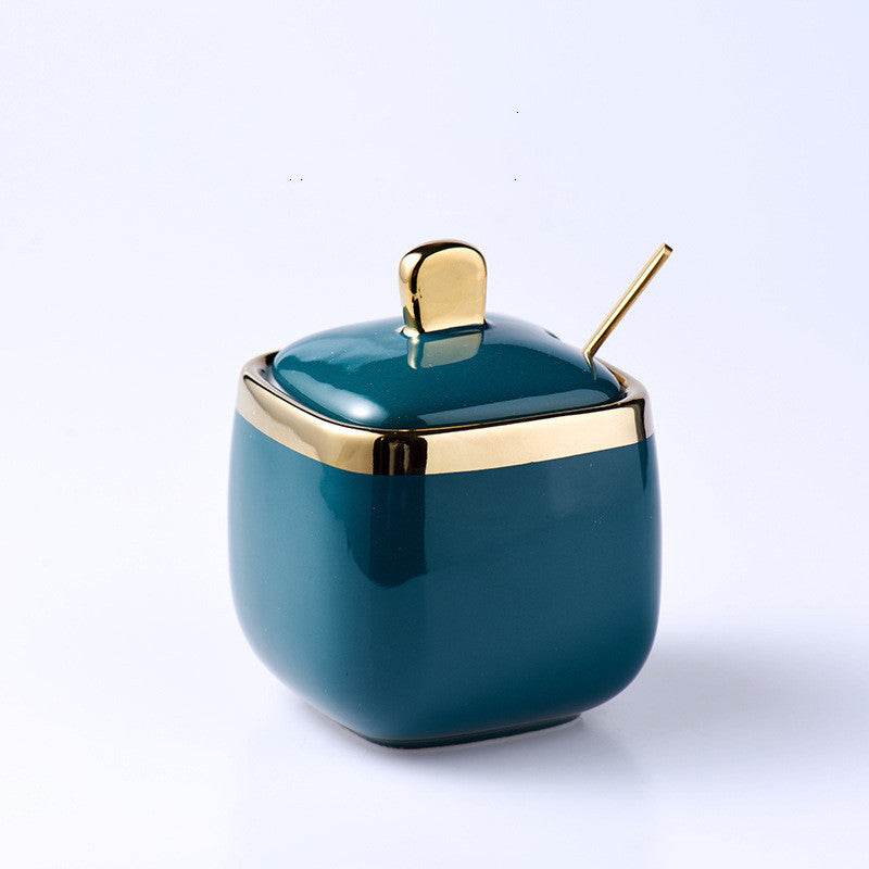 Bocal en Céramique Vert Foncé pour Sel et Sucre - Allomarc.com