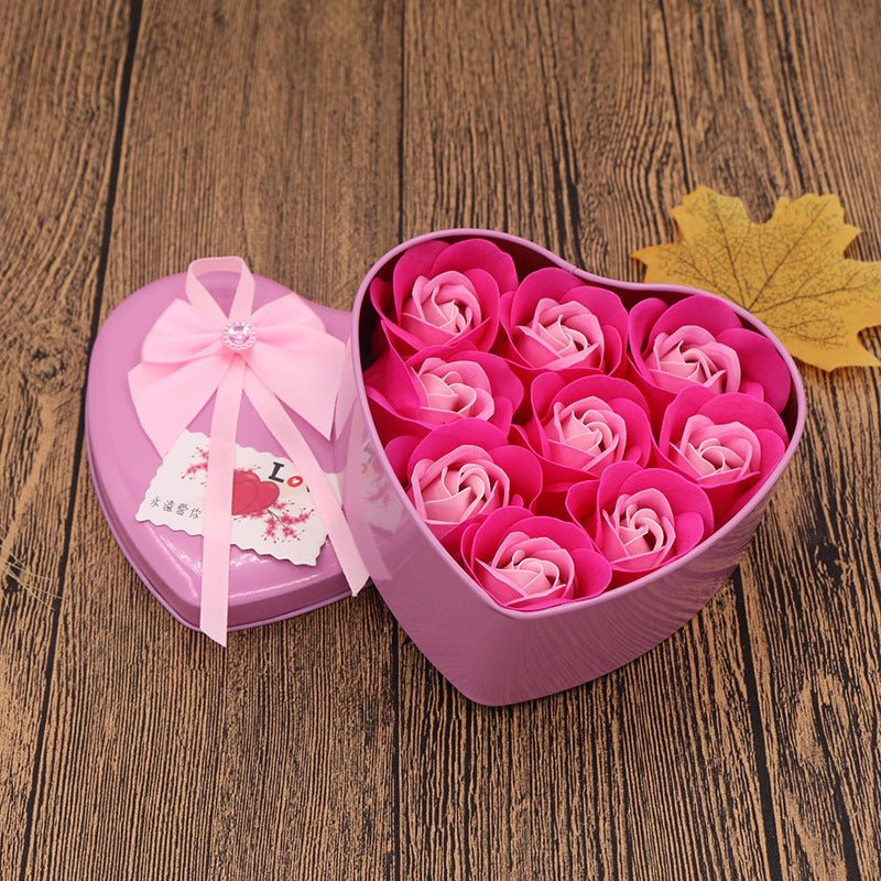 Boîte Cadeau Fleurs en Savon - Idée Cadeau pour la Saint - Valentin et la Fête des Mères - Allomarc.com