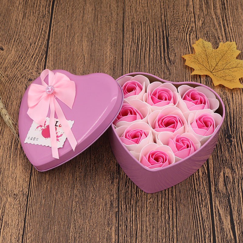 Boîte Cadeau Fleurs en Savon - Idée Cadeau pour la Saint - Valentin et la Fête des Mères - Allomarc.com