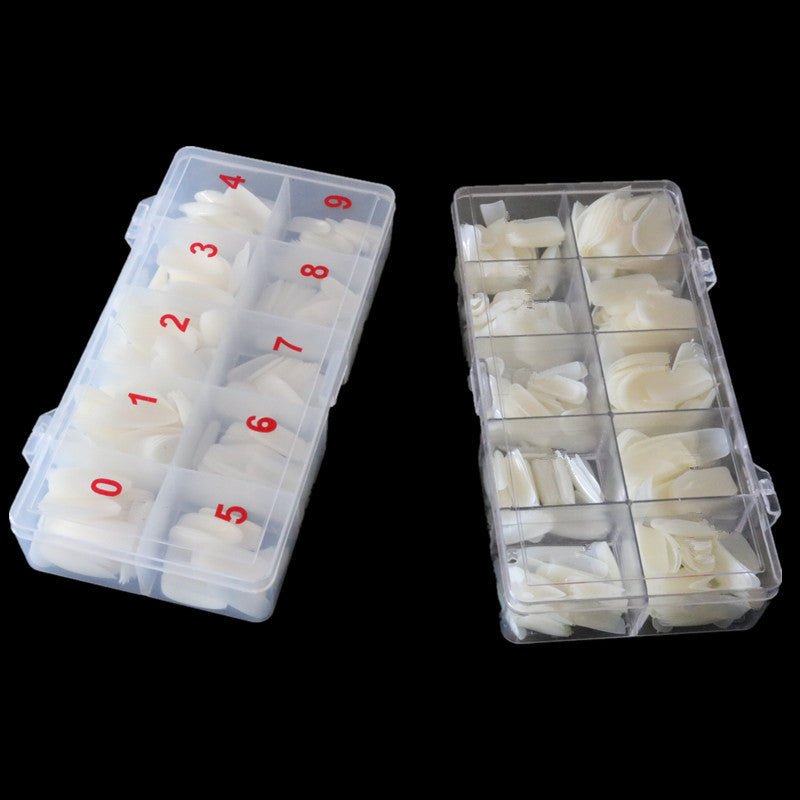 Boîte de 500 Pièces de Faux Ongles Transparente et Pâtée - Allomarc.com