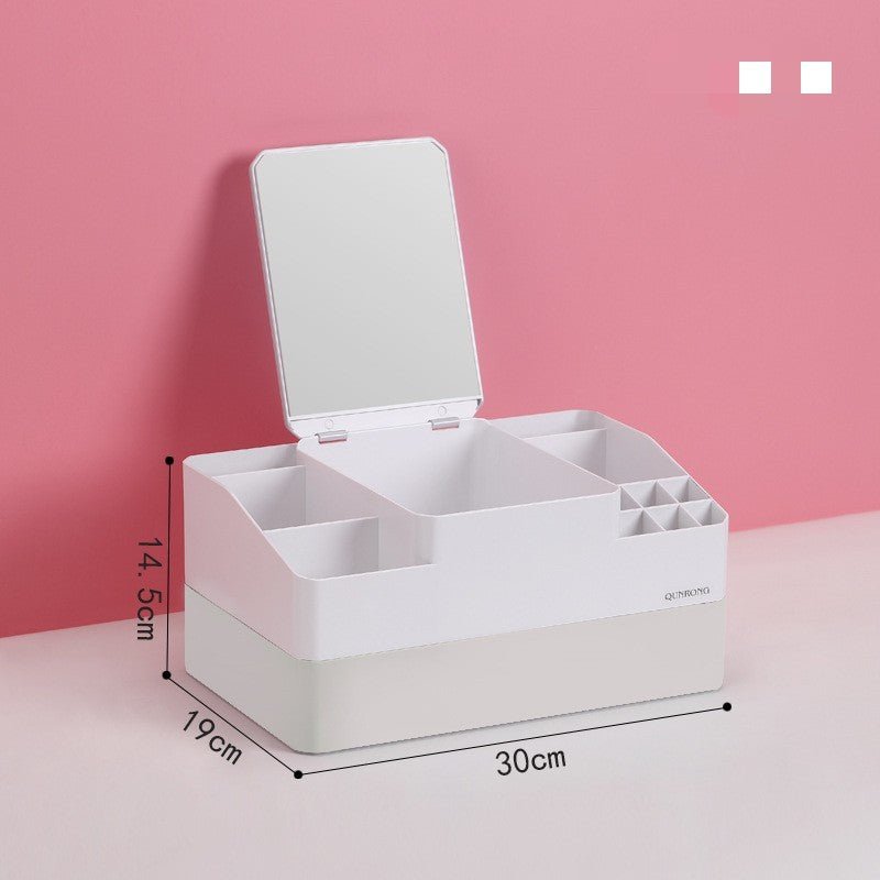 Boîte en plastique avec miroir et support pour rouge à lèvres - Allomarc.com