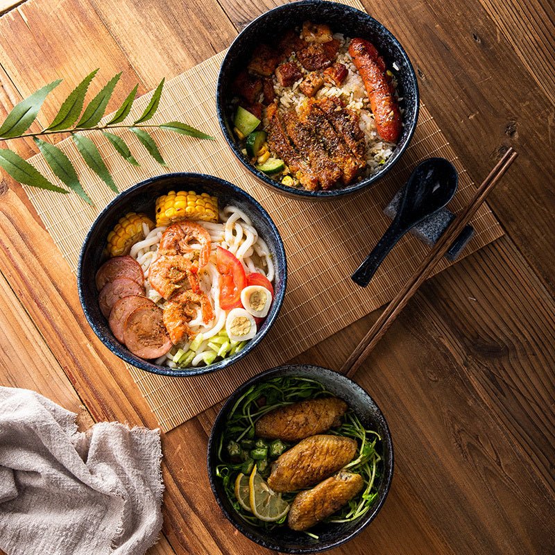 Bol à Ramen en Céramique de Style Japonais avec Baguettes et Cuillère - Allomarc.com