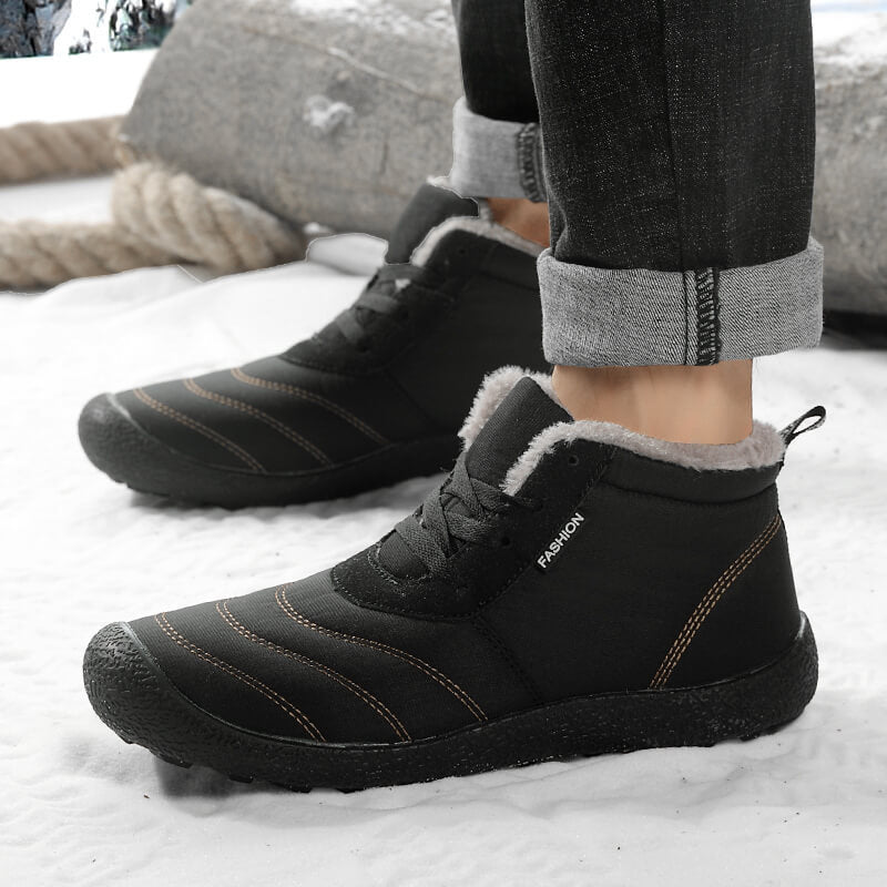 Bottes d'Hiver en Coton à Lacets - Chaudes et Résistantes - Allomarc.com