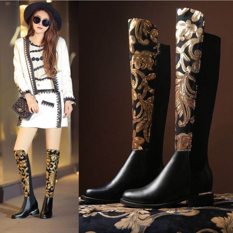 Bottes Knight en cuir de vachette - Allomarc.com