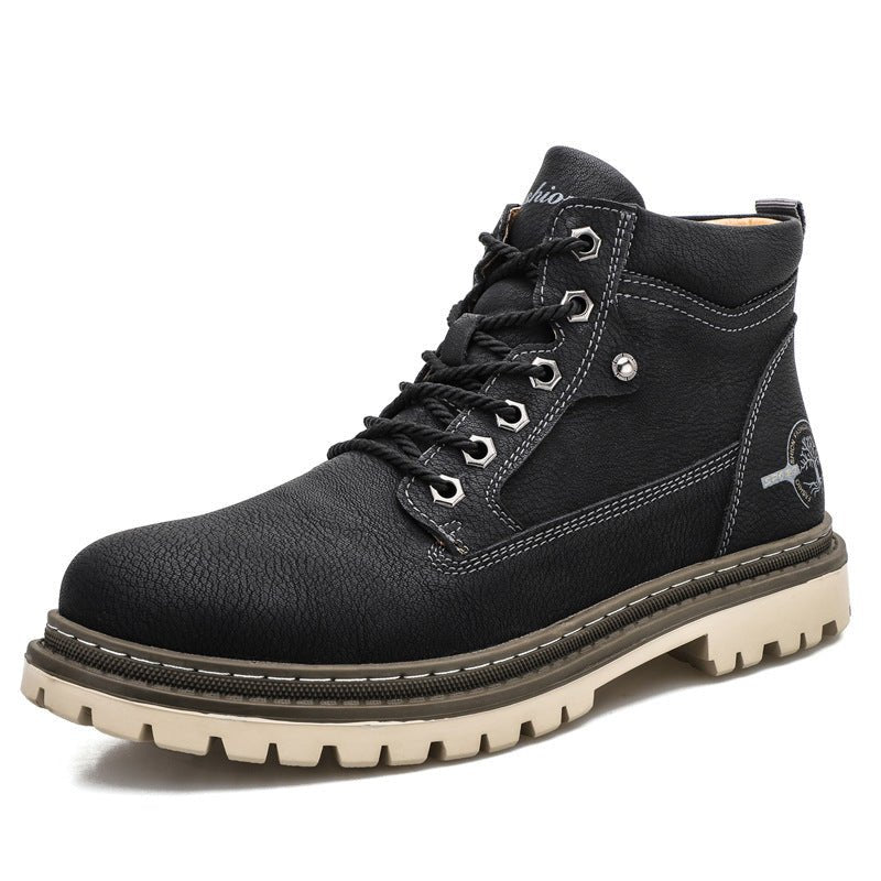 Bottes Martin en Cuir Pour Hommes - Grande Taille - Allomarc.com